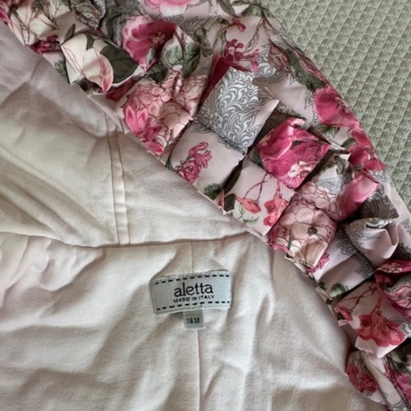 Aletta Kids Snow Wear Girls Snow Suit Pink Flowers Print, Size 18 months - Picture 4 of 5